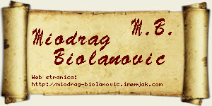 Miodrag Biolanović vizit kartica
